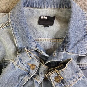 RSQ Denim Trucker Jacket Men's Large Light Wash Classic 100% Cotton Jean Jacket